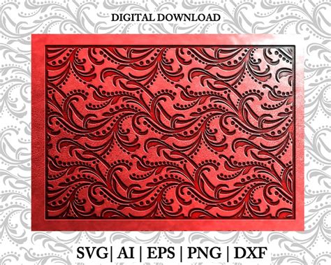 Tooled Leather SVG Leather Embossing Pattern Seamless Pattern Swirls