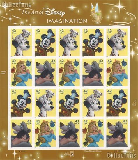 Imagination Art Of Disney Cent Us Postage Stamp Unused Sheet