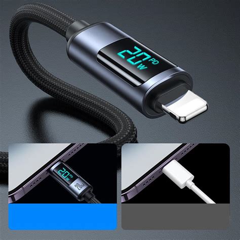 Köp Joyroom Lightning USB C Kabel 20W med LED display 1 2m Svart på