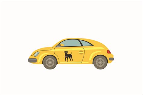 Dog Yellow Car Vektor Icon 7 Graphic by goodvilleid · Creative Fabrica