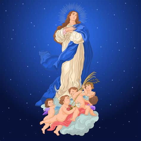 Immaculate Conception Virgin Mary Catholic Advocacy Vector Art