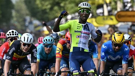 Afrique L Érythréen Biniam Girmay remporte la troisième étape du Tour