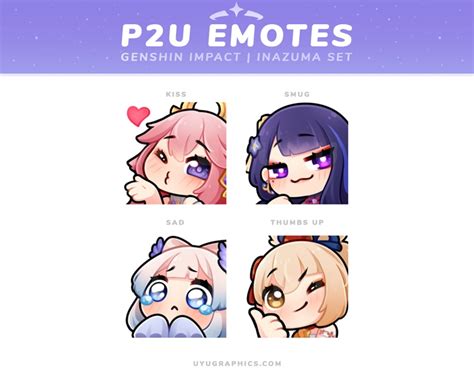 Genshin Impact Inazuma Emote Set Uyus Ko Fi Shop Ko Fi ️ Where Creators Get Support From