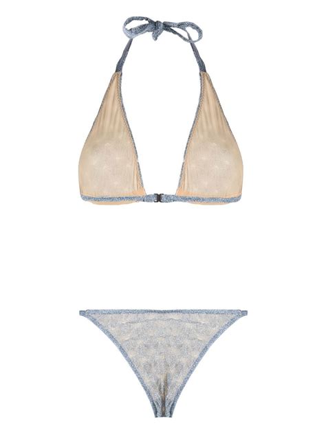 Missoni Metallic Threading Bikini Set In Blue ModeSens