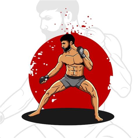 Premium Vector | Mma fighter illustration