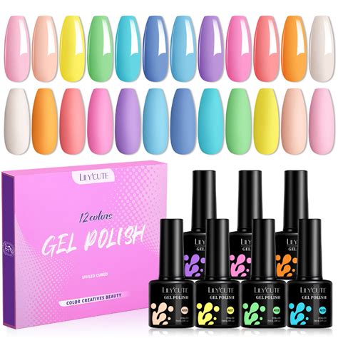 Lilycute Pcs Spring Macaron Gel Polish Set Semi Permanent Uv Gel Nail