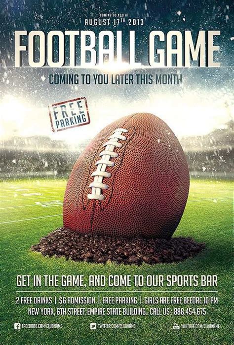 Free Football Tailgate Flyer Template Cards Design Templates