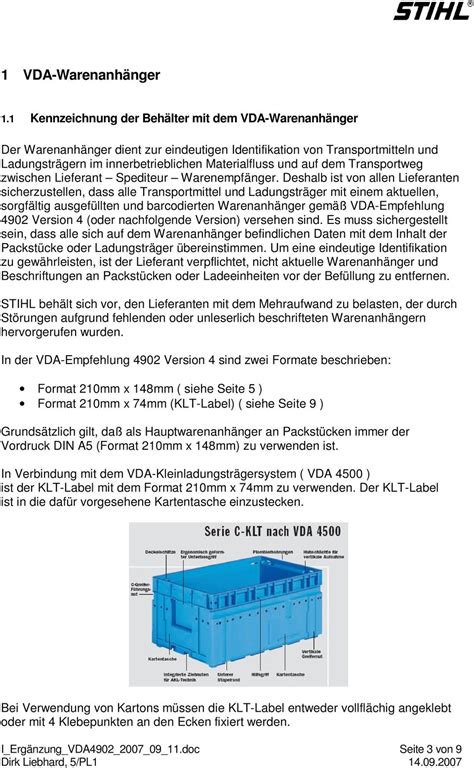 Ergänzung Vda 4902 Warenanhänger Barcode Fähig Pdf Free Download