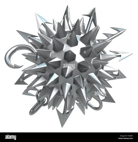 Dangerous Metal Spiked Ball Isolated 3d Illustration Horizontal