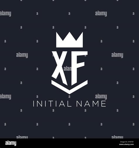 Xf Logo With Shield And Crown Initial Monogram Logo Design Ideas Stock