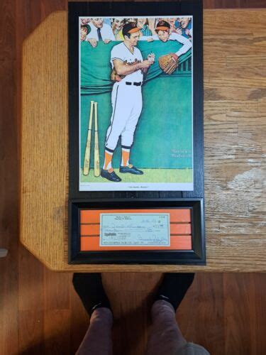 Brooks Robinson Signed Bank Check W Norman Rockwell Display Ebay