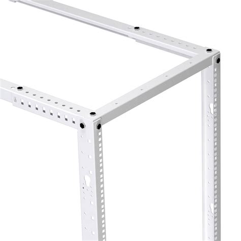 25u Adjustable Depth 4 Post Open Frame White