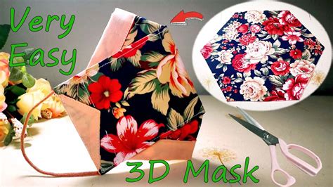 Very Easy 😷 3d Face Mask New Diy Best Breathable Mask Face Mask Sewing Tutorial Diy Face