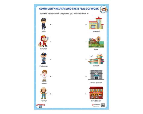 Community Helpers Activity Worksheet Join The Helpers With The Places