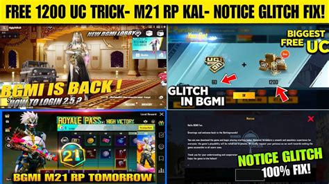 Bgmi M Rp Tomorrow Free Uc Glitch In Bgmi Bgmi Notice Problem