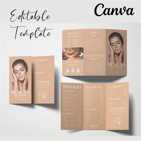 Editable And Printable Minimalist Trifold Brochure Template Editable