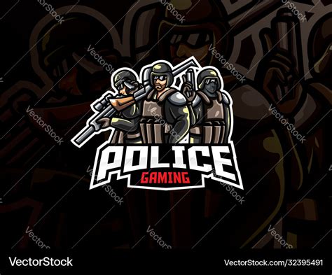 Police Mascot Sport Logo Design Royalty Free Vector Image