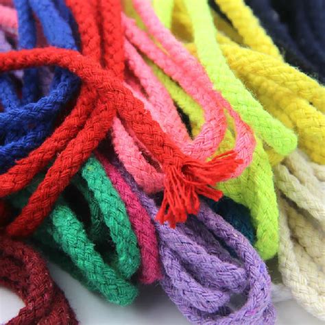 Mm Handmade Braided Cotton Rope Colored Decorative Drawstring Cord