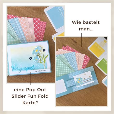 Pop Out Slider Fun Fold Karte Basteln Karten Basteln Ideen Karten