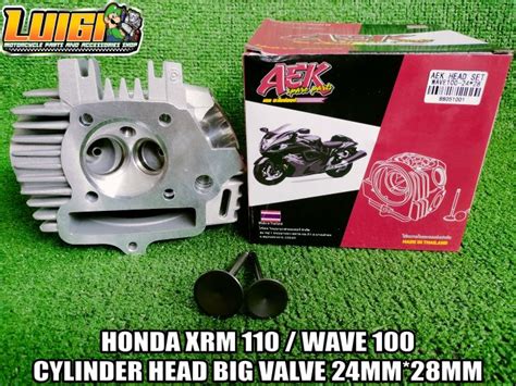 AEK HONDA XRM 110 WAVE 100 CYLINDER HEAD BIG VALVE 24MM 28MM 100