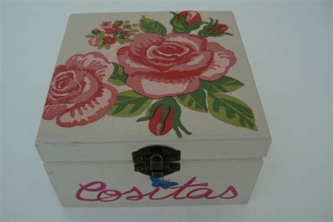 Caja Pintada A Mano Con Decoupage Para Guardar Cositas Cajas