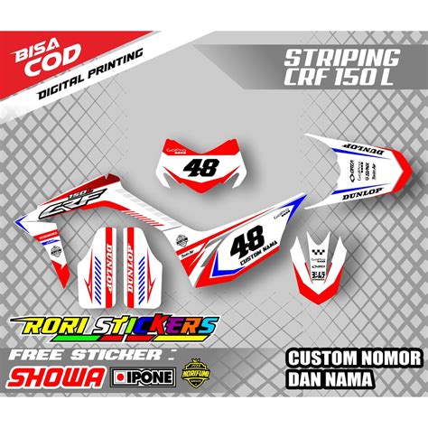 Jual STRIPING DECAL CUSTOM CRF150L STRIPING VARIASI SEMI FULL CRF 150