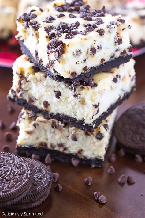 Chocolate Chip Oreo Cheesecake Bars Deliciously Sprinkled