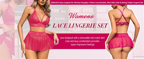 Amazon Gieauau Sexy Lingerie For Women Naughty Piece Bralette Mini Skirt With G String