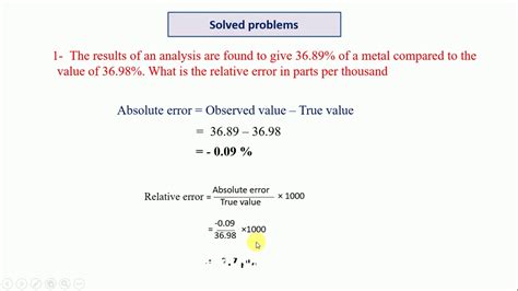 Absolute Error And Relative Error YouTube