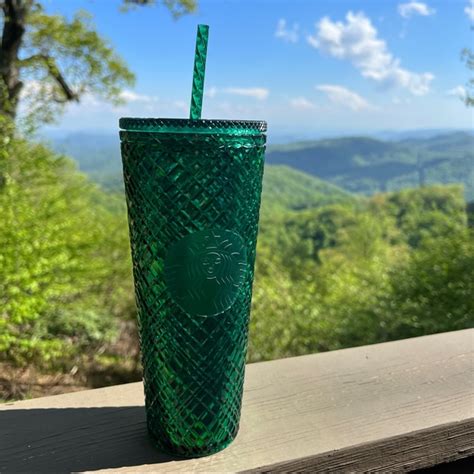 Starbucks Dining Nwt Starbucks Green Jeweled 24 Oz Venti Tumbler