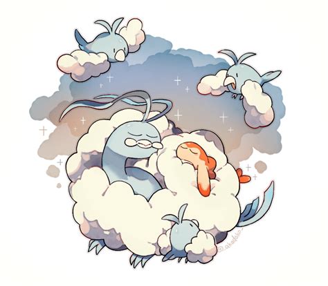 Altaria Swablu Tatsugiri And Tatsugiri Pokemon Drawn By Akadako