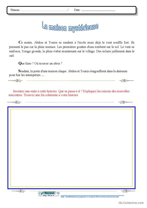 La Maison Myst Rieuse Compr Hension English Esl Worksheets Pdf Doc