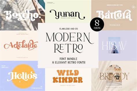 Modern Retro Bundle Serif Fonts Procreate Fonts Canva Etsy