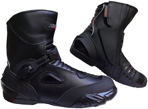 REAL LEATHER MENS SHORT MOTORCYCLE RACING SPORTS SHOES – Speed Maxx