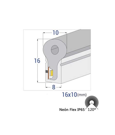 Tira Neon Led Flex 3000k 230vac 120smd M Ip65