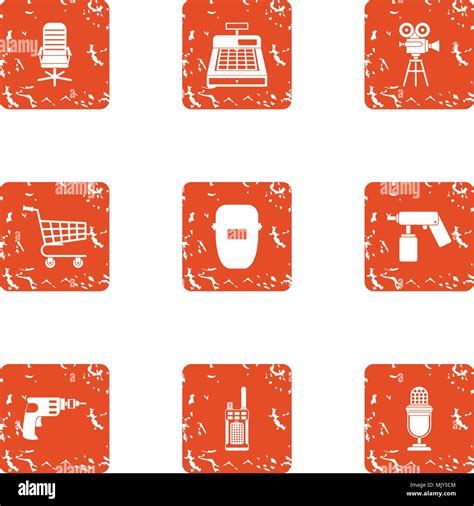 Hardware Store Icons Set Grunge Style Stock Vector Image And Art Alamy