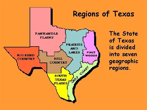 Regions Of Texas The State Of Texas Is