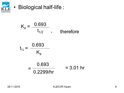 Half Life Formula Pharmacology Renato Michael