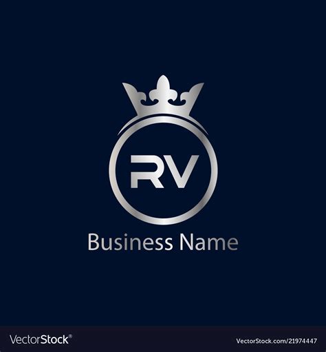 Initial Letter Rv Logo Template Design Royalty Free Vector