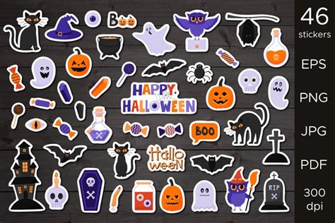 Halloween Sticker Pack For Scrapboooking Halloween Stickers