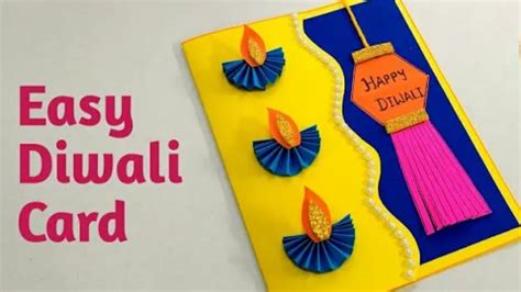 DIY Diwali Greetings Card Easy Diwali Card Making Idea How To Make Easy