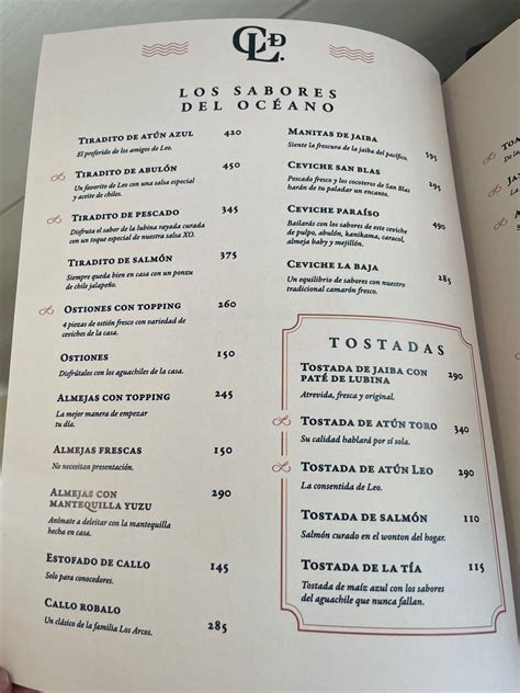 Menu At Casa De Leo Restaurant Tijuana