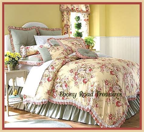 11 King Buttery Yellow Floral Toile Comforter Set Comforter Sets