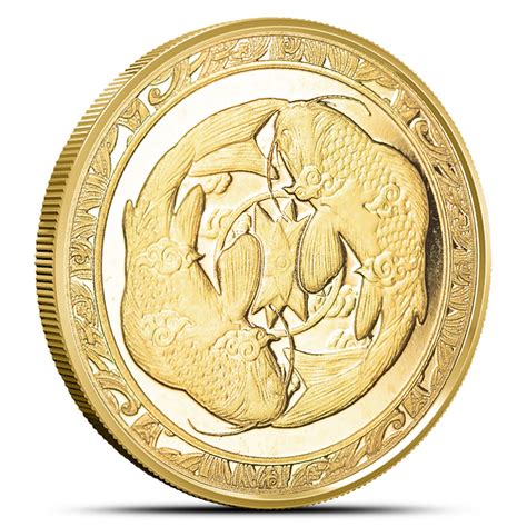 Gouden Fiji Koi Fish Oz Oplage Munten