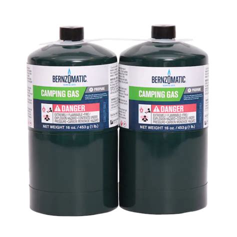 BernzOmatic Propane Gas Fuel Cylinders 1lb 2 Pack