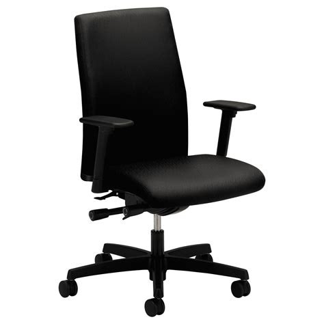 HON Ignition Series Mid-Back Work Chair, Black Fabric Upholstery ...