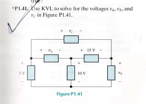 Solved Use KVL To Solve For The Voltages Va Vb And Vc In Chegg