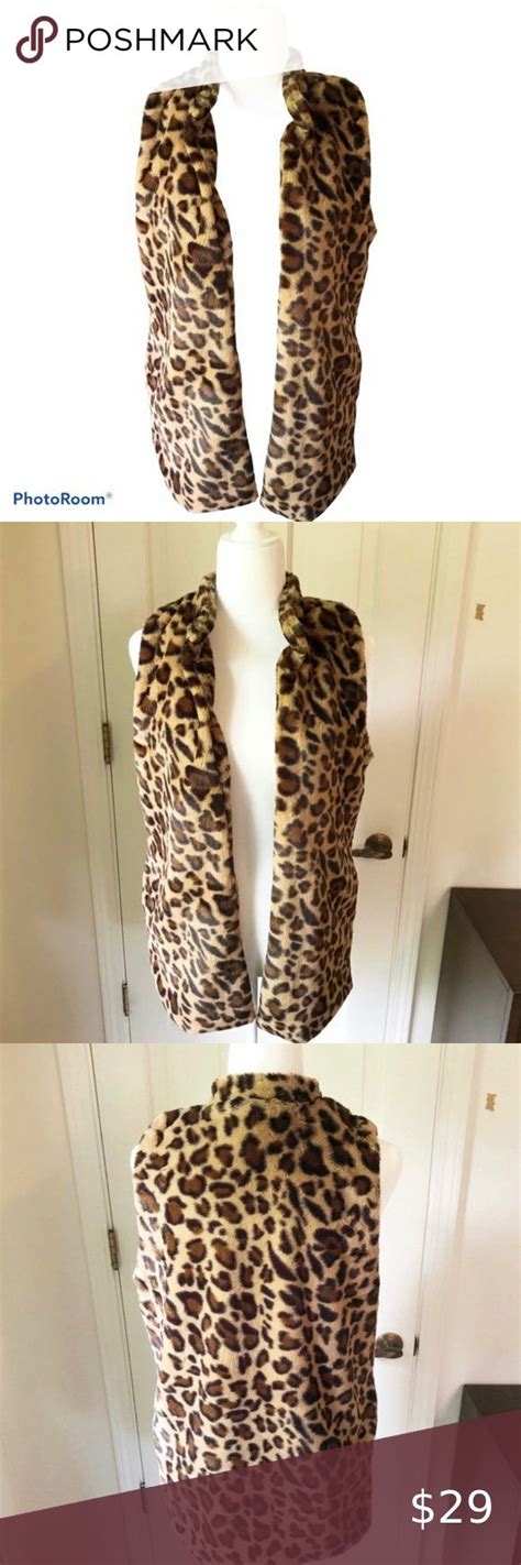 Suzanne Betro Leopard Faux Fur Vest M Fur Vest Faux Fur Vests