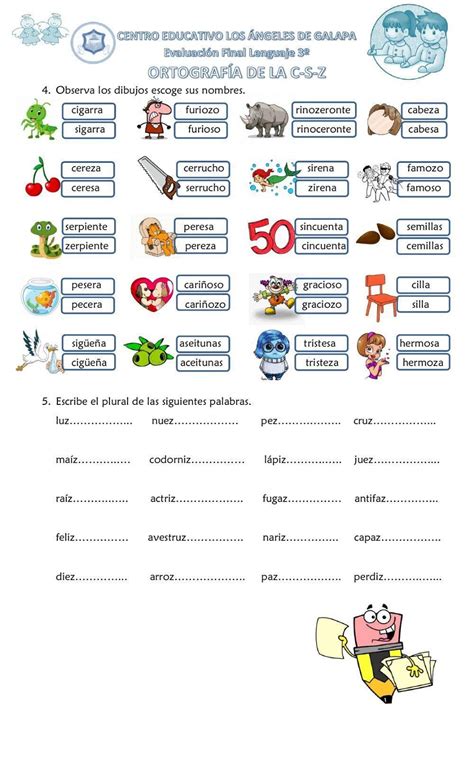 Uso De La C S Z In 2024 School Subjects Interactive Plurals