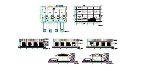 Single Story Godown Building Plan And Elevation 2d View Layout Autocad File Cadbull